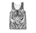 White Tiger Face All Over Printed Unisex Shirt