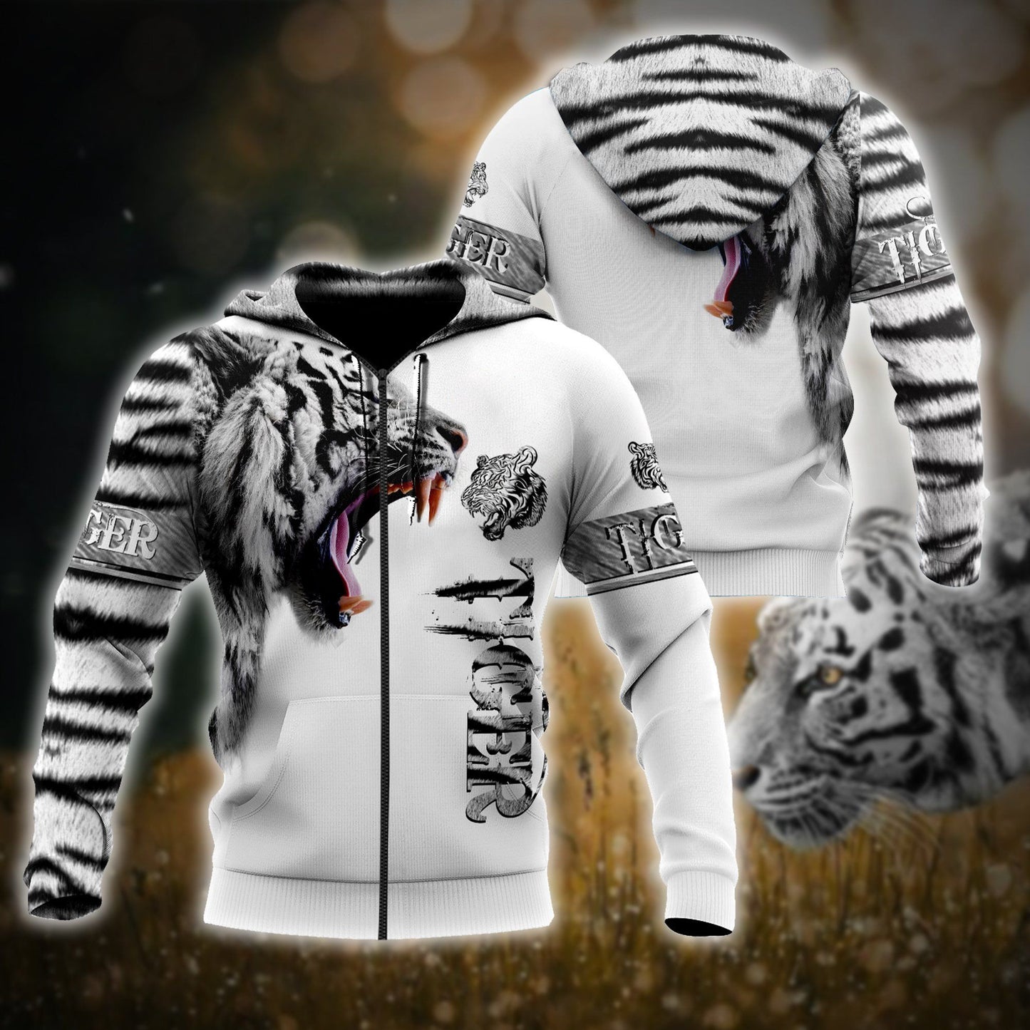 White Tiger Skin All Over Printed Unisex Shirt