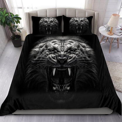 White Tiger Scream All Over Printed Bedding Set