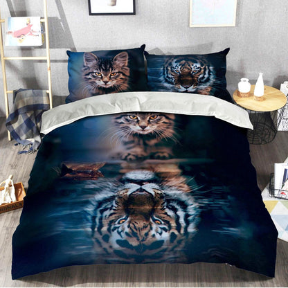 Cat Mirror Tiger 3D Bedding set