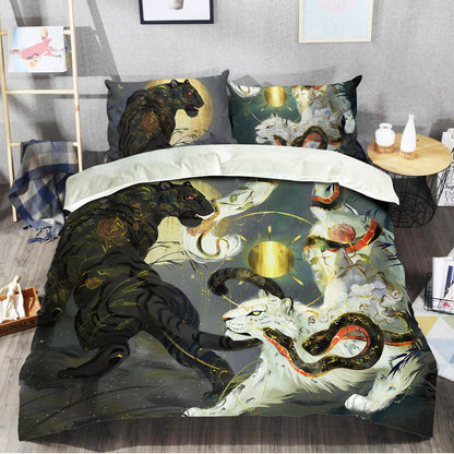 Two Tiger Art All Over Printed Bedding Set