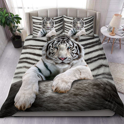 Cool White Tiger All Over Printed Bedding Set Q130903_2