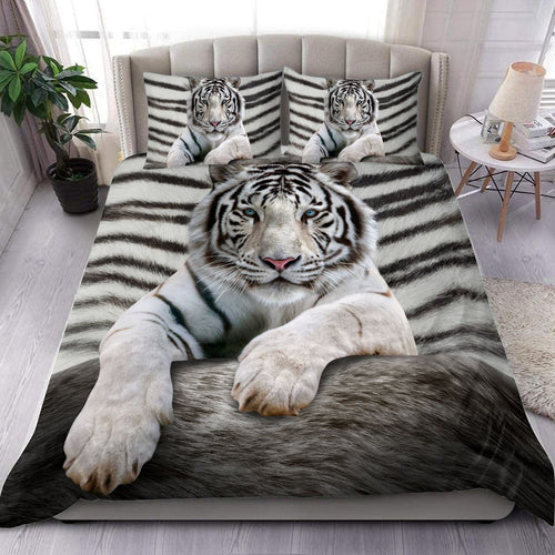 Cool White Tiger All Over Printed Bedding Set Q130903_2