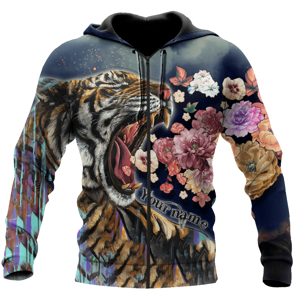Custom Name Tiger Art All Over Printed Unisex Shirt