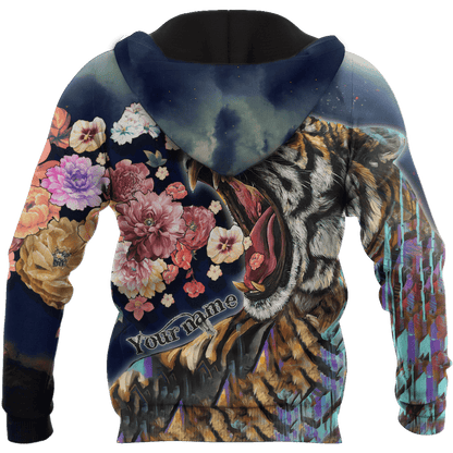 Custom Name Tiger Art All Over Printed Unisex Shirt