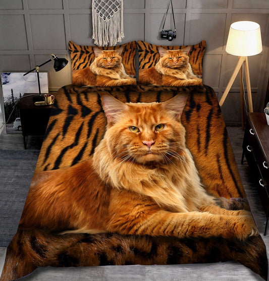 Maine Coon Tiger Pattern All Over Printed Bedding Set