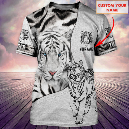 Personalized Name White Tiger 5 All Over Printed Unisex Shirt