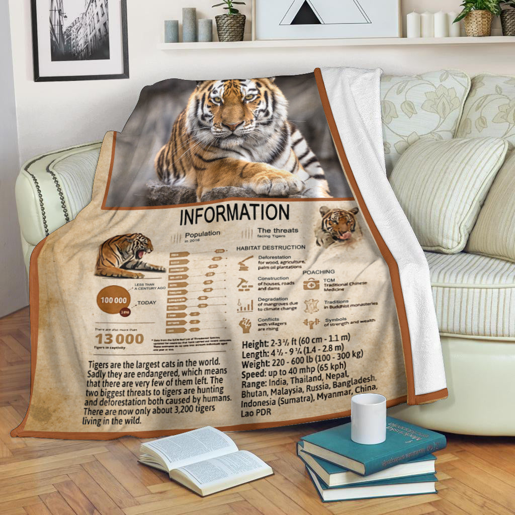 Tiger Knowledge Fleece Blanket