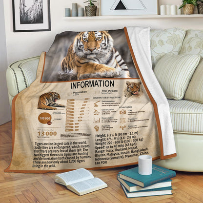 Tiger Knowledge Fleece Blanket
