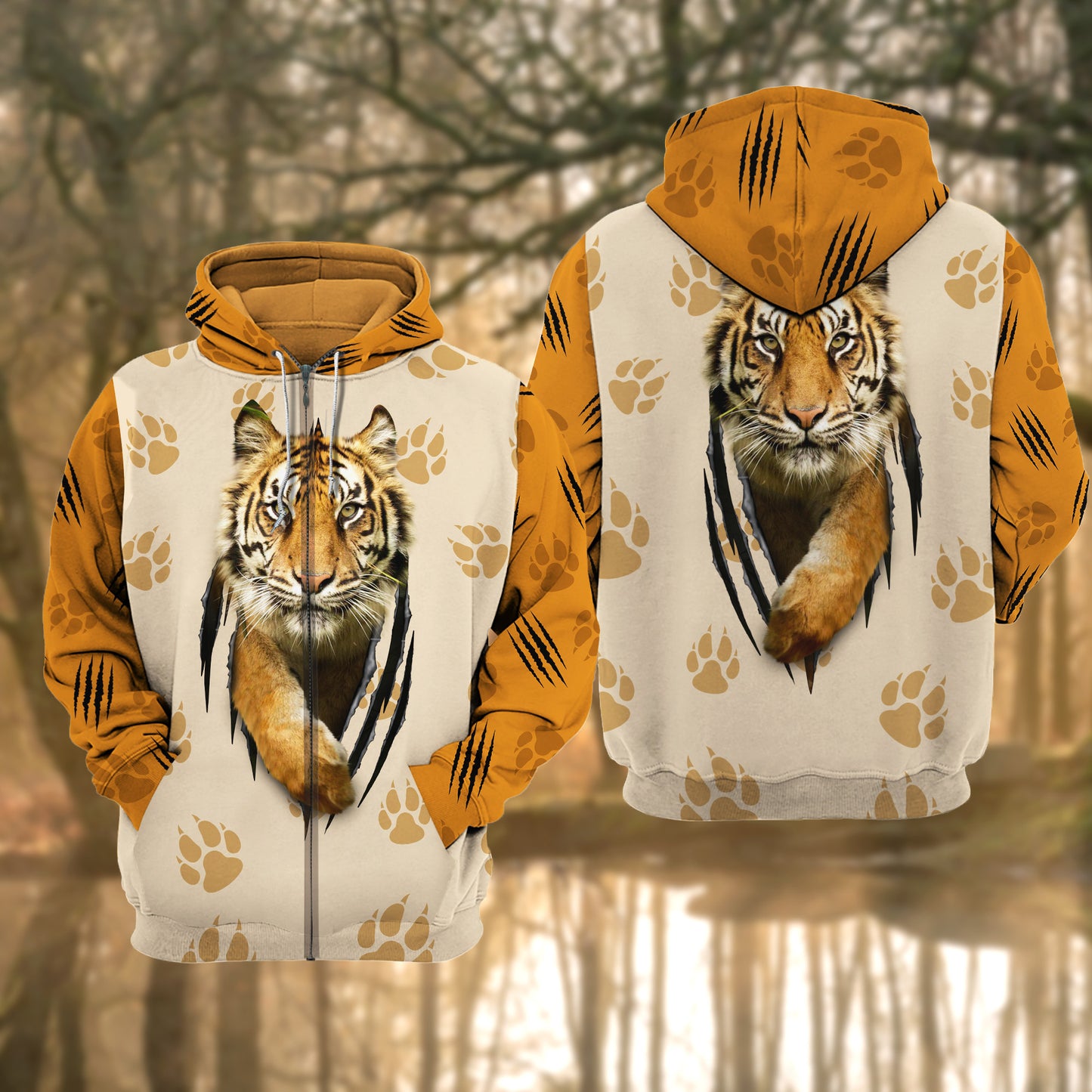 Tiger Torn All Over Printed Unisex Shirt