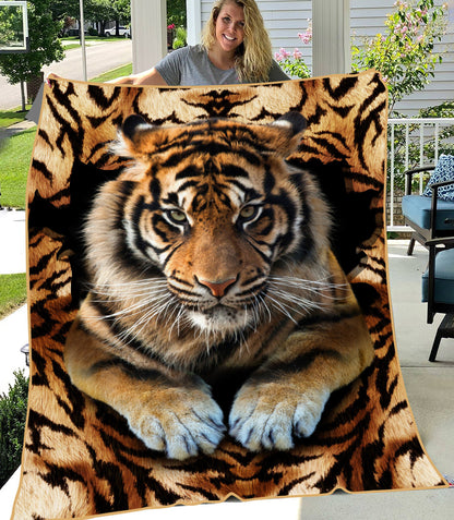 Tiger Pattern Fleece Blanket