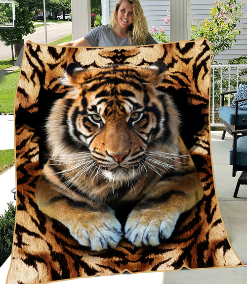 Tiger Pattern Fleece Blanket