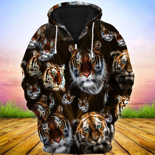 Tiger Neon Art All Over Printed Unisex Shirt