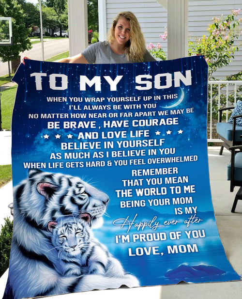 White Tiger Family Fleece Blanket