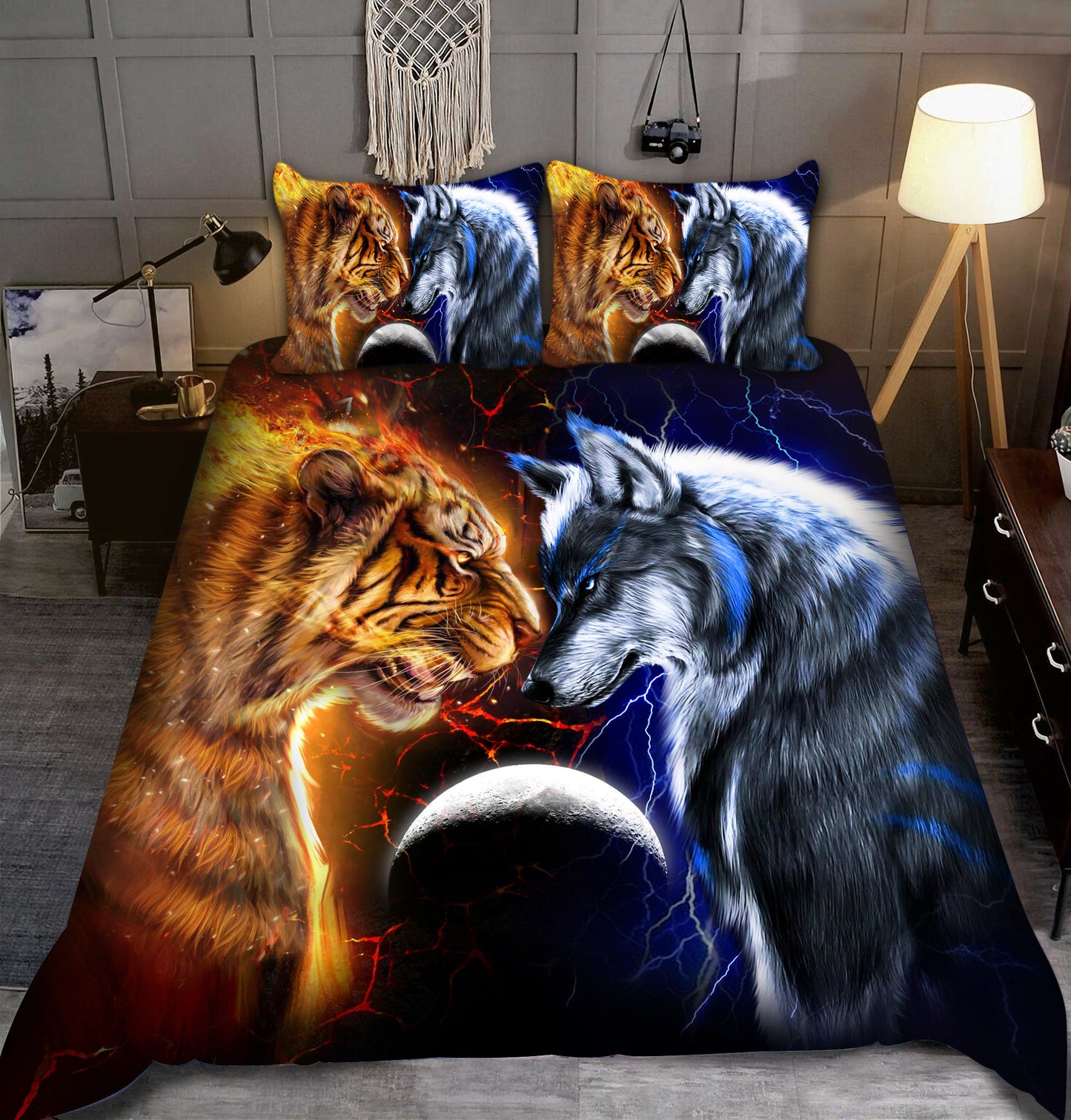 Tiger And Wolf All Over Printed Bedding Set
