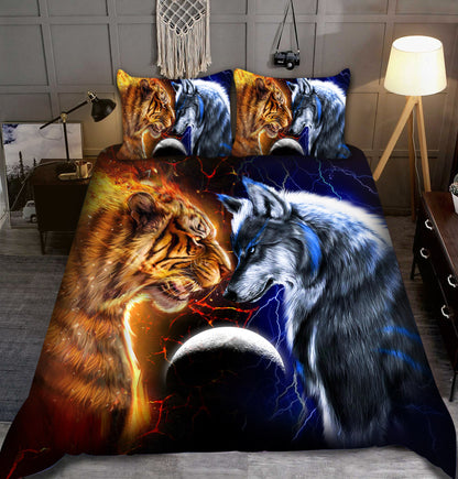 Tiger And Wolf All Over Printed Bedding Set