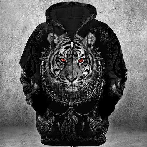 Tiger Tattoo Pattern All Over Printed Unisex Shirt