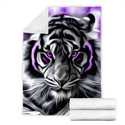 Cool White Tiger Art Fleece Blanket