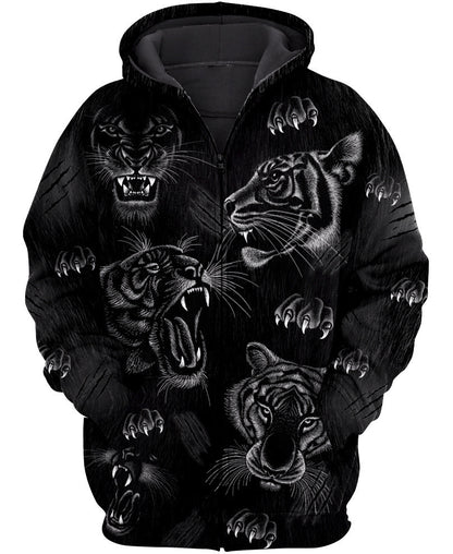 Tiger Black Art All Over Printed Unisex Shirt Q211202