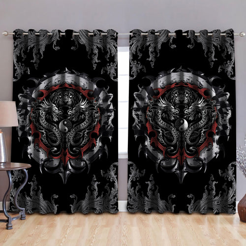 Dragon And Tiger Yin Yang Gothic Window Curtains