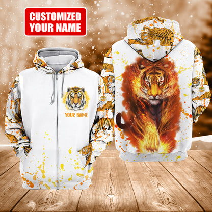 Tiger Orange Art - Personalized Hoodie and Leggings