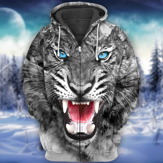 Cool Tiger Face All Over Printed Unisex Shirt