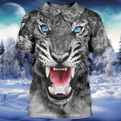Cool Tiger Face All Over Printed Unisex Shirt