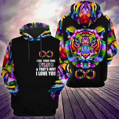 Tiger Autism 3D All Over Printed Unisex Shirt