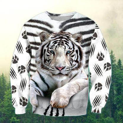 Cool White Tiger All Over Printed Unisex Shirt