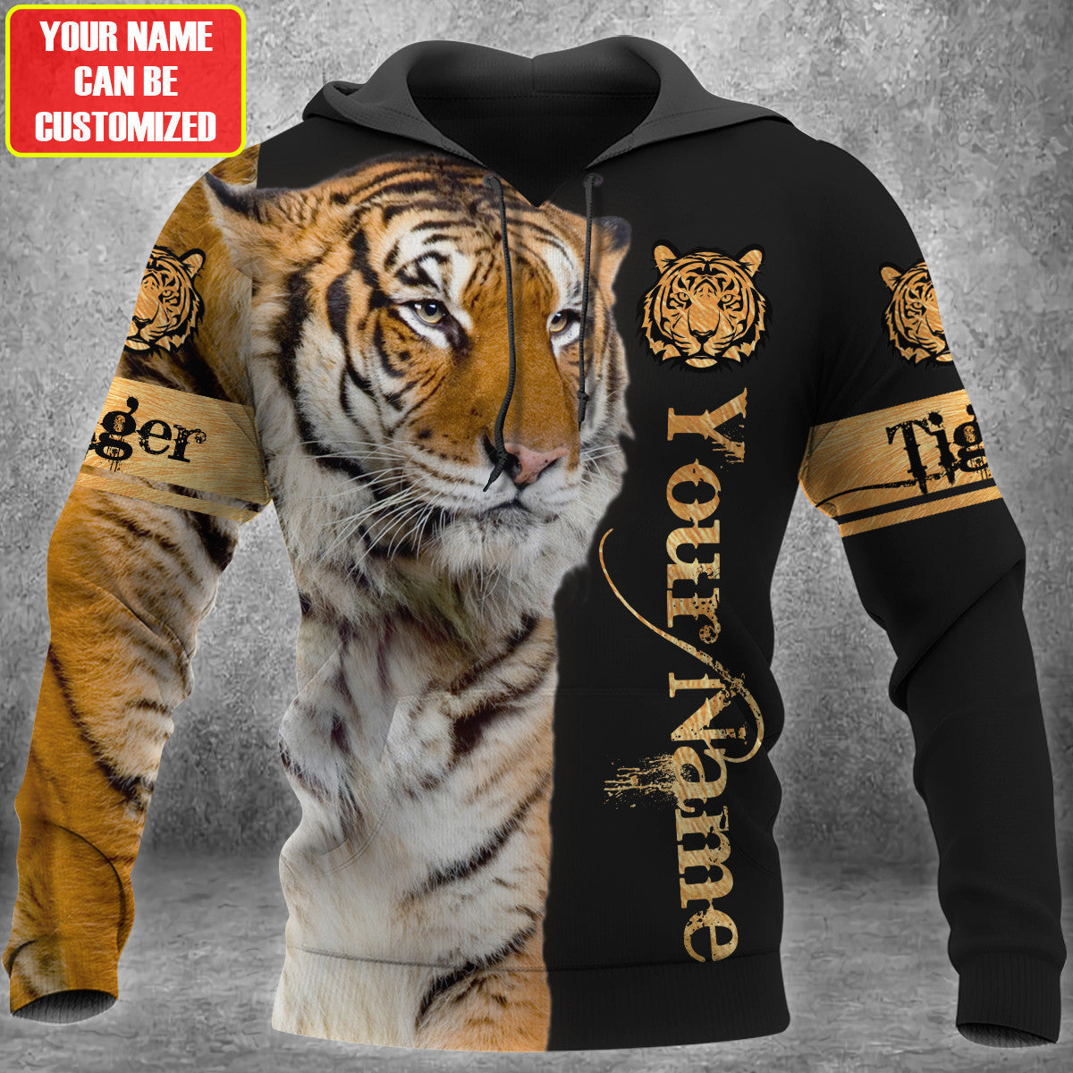 Personalized Name Tiger Face All Over Printed Unisex Shirt