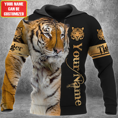 Personalized Name Tiger Face All Over Printed Unisex Shirt