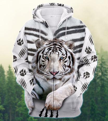 Cool White Tiger All Over Printed Unisex Shirt