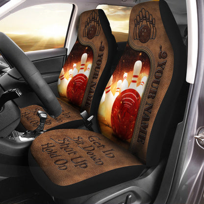 Personalized Name Bowling Car Seat Covers Universal Fit - Set 2