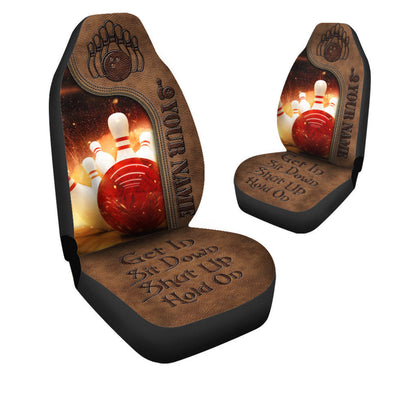 Personalized Name Bowling Car Seat Covers Universal Fit - Set 2