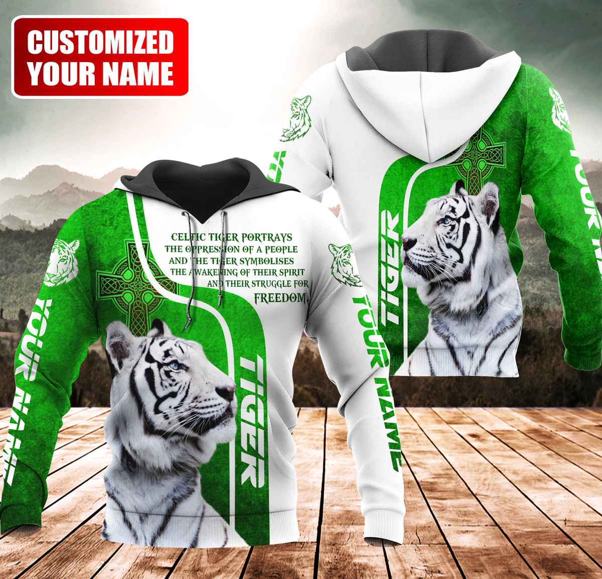 Personalized Name Tiger Celtic All Over Printed Unisex Shirt