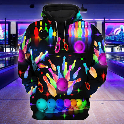 Bowling Rainbow All Over Printed Unisex Shirt