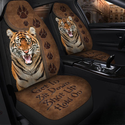 Tiger Hold on Funny Car Seat Covers