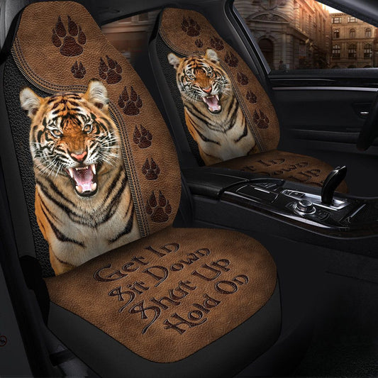 Tiger Hold on Funny Car Seat Covers