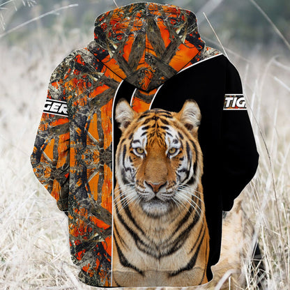 Tiger Camo Pattern All Over Printed Unisex Shirt