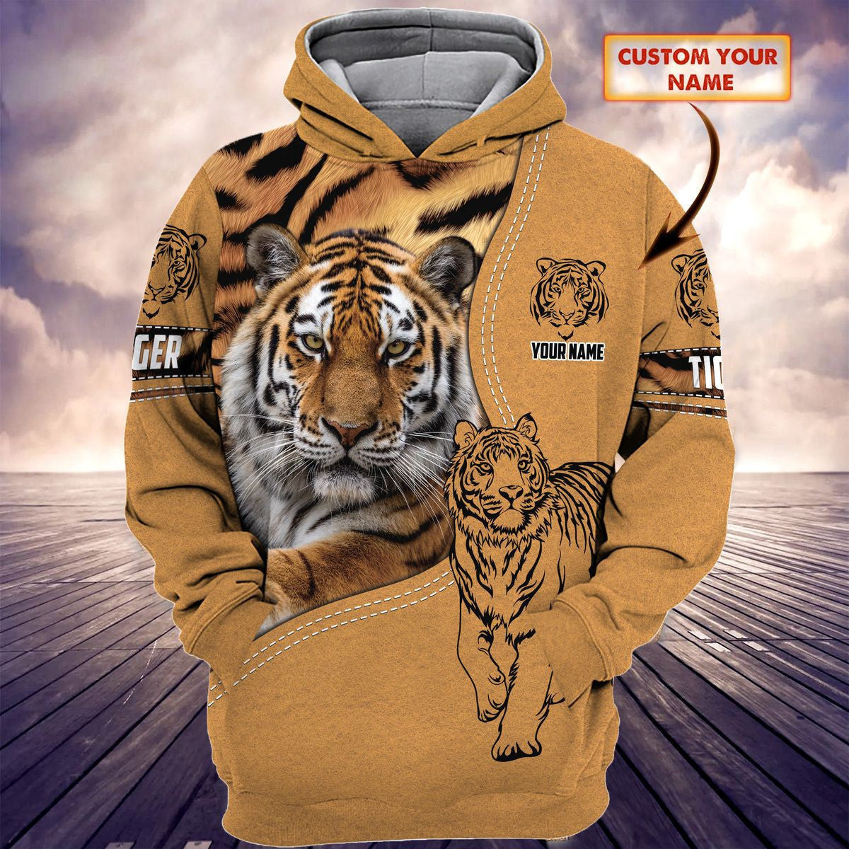 Personalized Name Tiger 3 All Over Printed Unisex Shirt