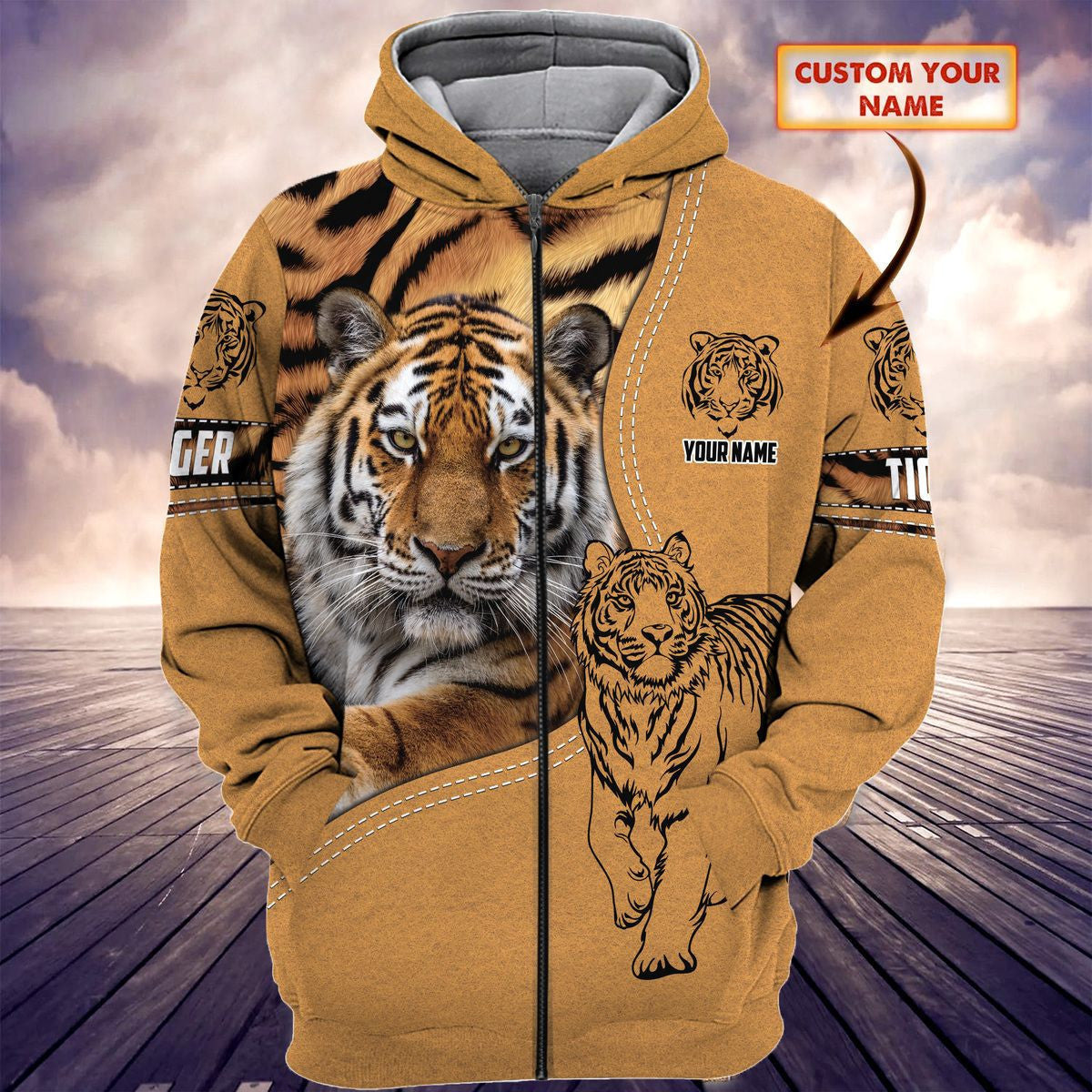 Personalized Name Tiger 3 All Over Printed Unisex Shirt