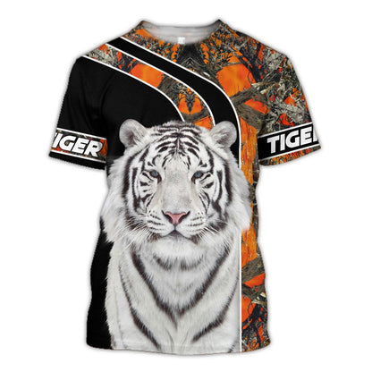 White Tiger Camo Pattern All Over Printed Unisex Shirt