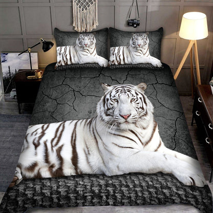 White Tiger Lie All Over Printed Bedding Set