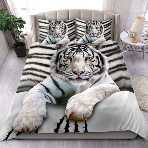 Cool White Tiger V2 All Over Printed Bedding Set