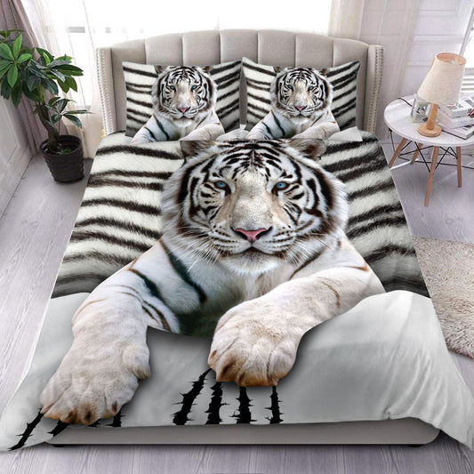 Cool White Tiger V2 All Over Printed Bedding Set