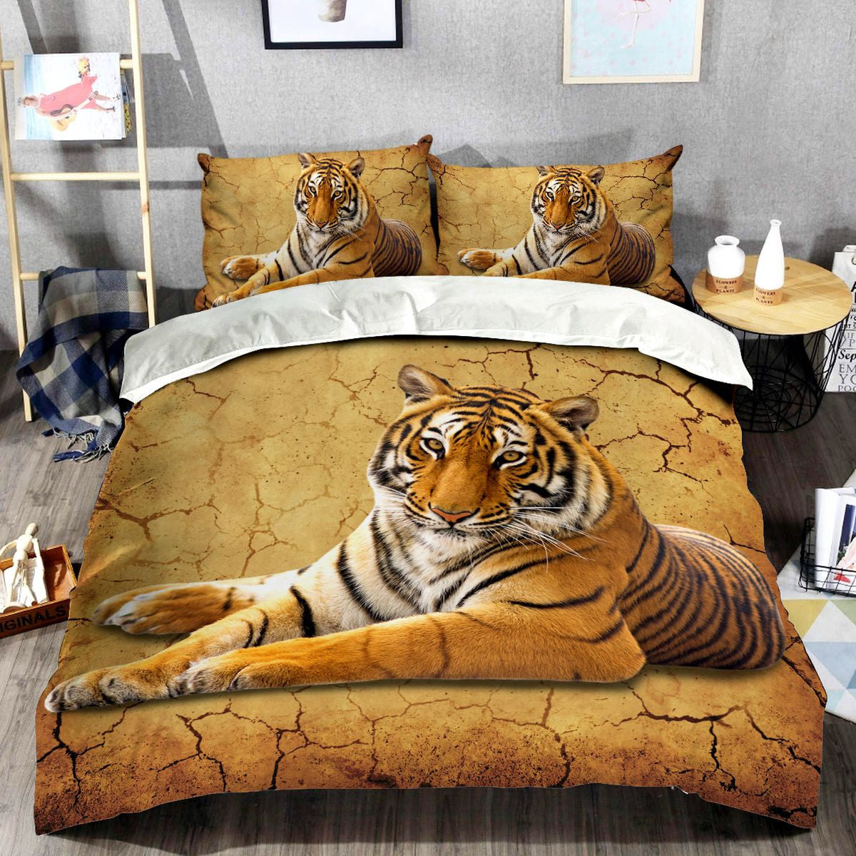 Tiger Art Q2 All Over Printed Bedding Set