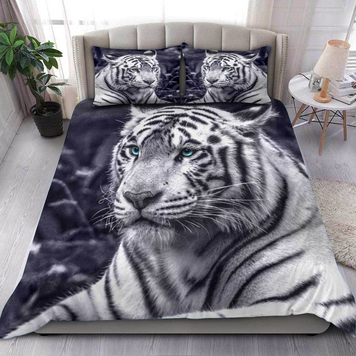 White Tiger 3D Bedding set