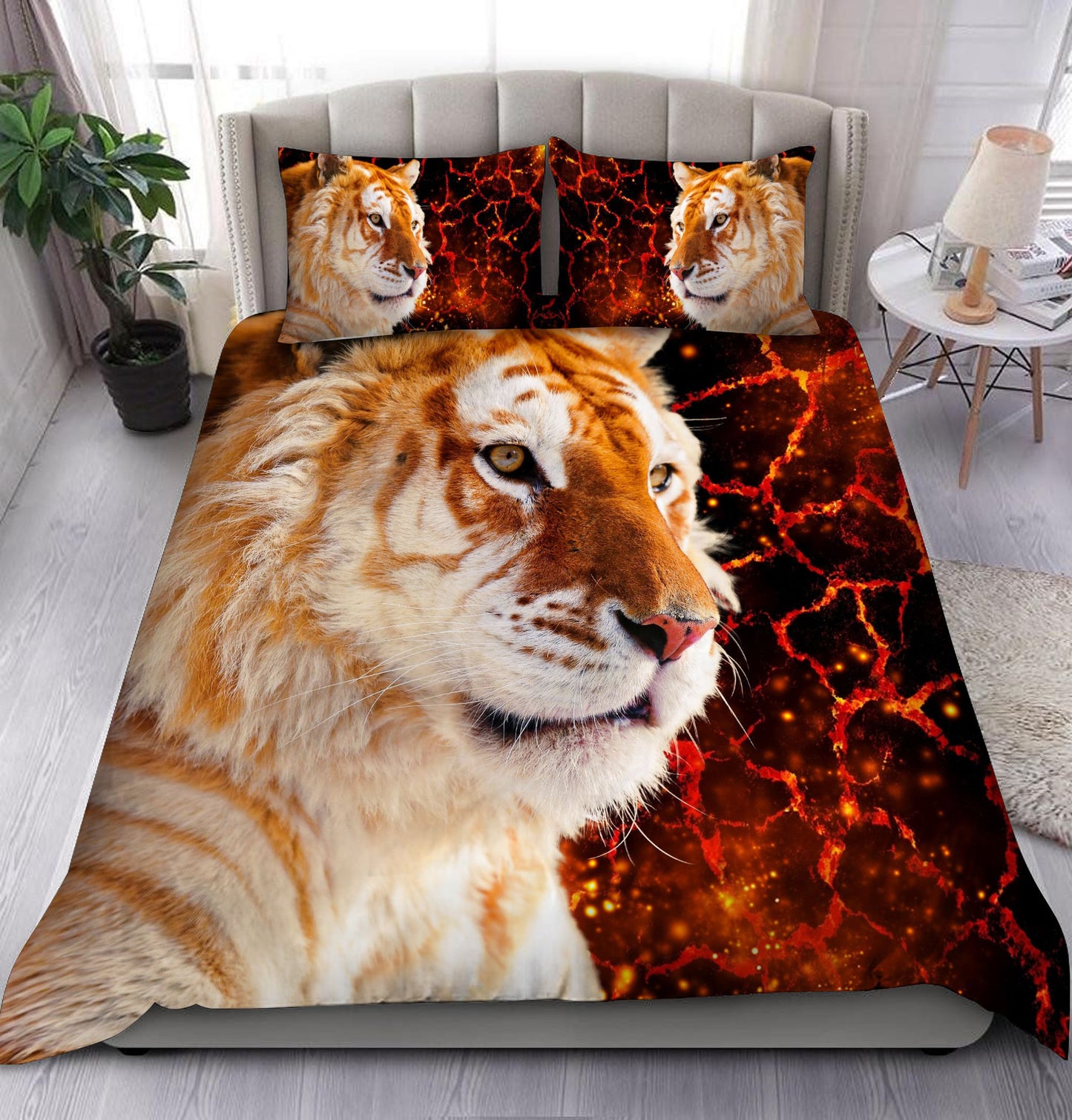 Golden Tiger Lava All Over Printed Bedding Set