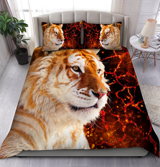 Golden Tiger Lava All Over Printed Bedding Set