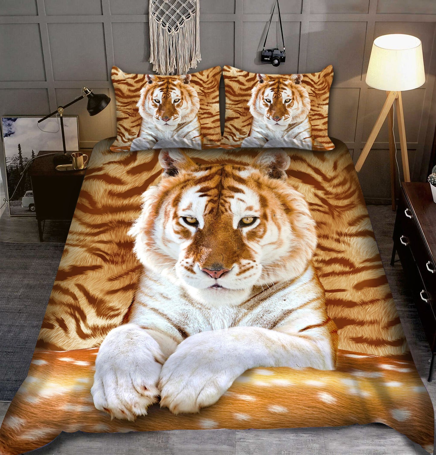 Cool Golden Tiger All Over Printed Bedding Set